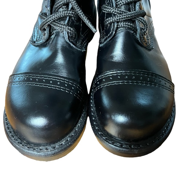 CORCORAN Women’s Lace Up Boot 1515 Black Leather Size 5 Military Moto Grunge - Picture 9 of 15